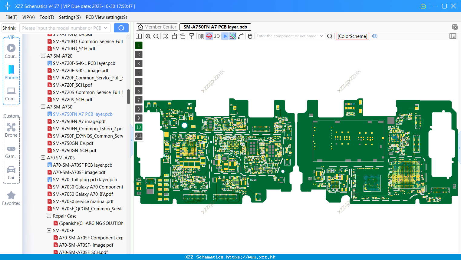 Samsung SM-A750FN A7 PCB Layer